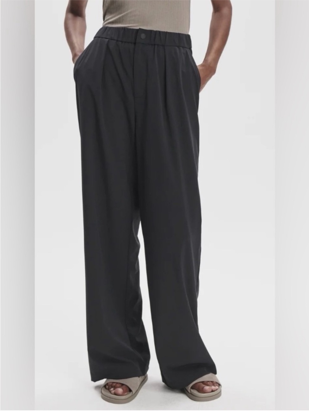Varley Kayson Wide Leg Pant 29.5" Black Size Large